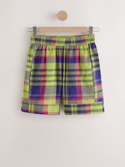 Green/Purple Bright Check Pull On Boxer Shorts - Image 1 of 3