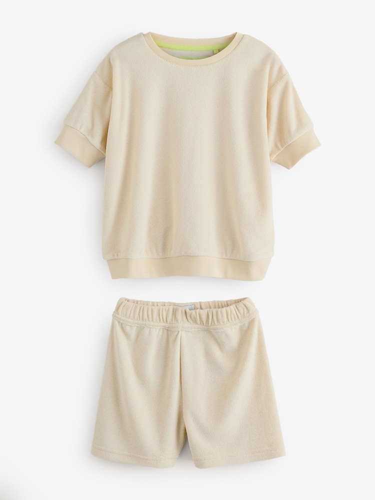 GEN Cream Towelling Short and Top Set - Image 1 of 1