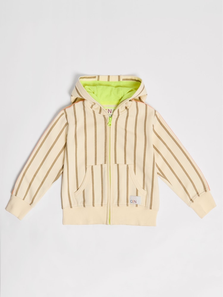 Кремовый - GEN Striped Hoodie and Joggers Set - Изображение 2 из 7