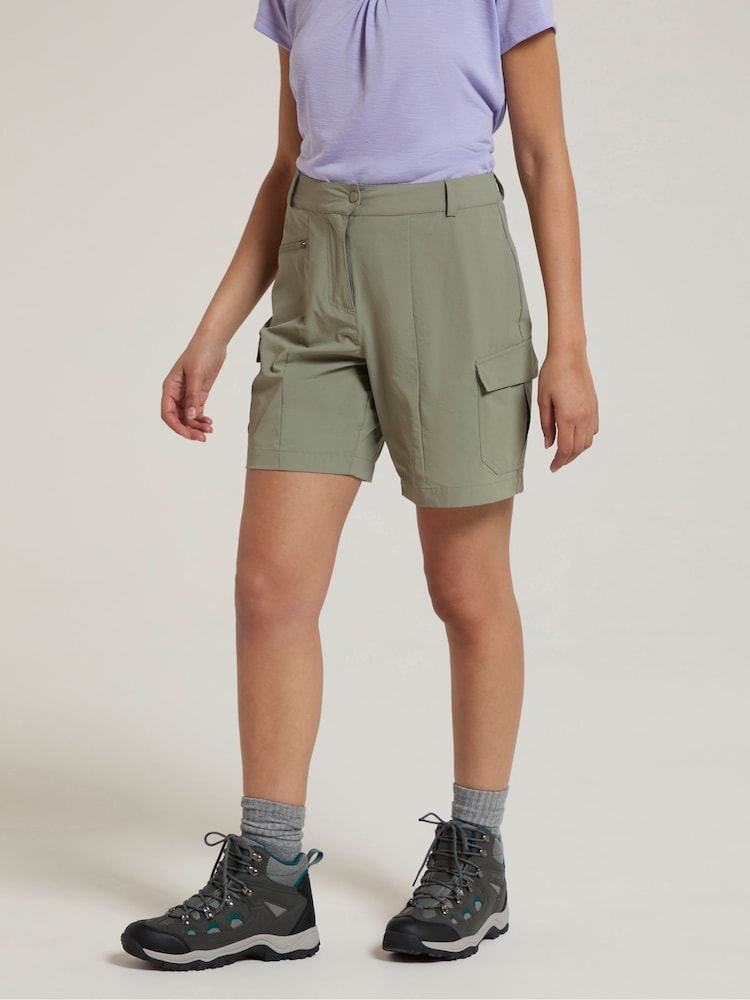 Mountain Warehouse Khaki Green Monte Womens Quick Drying Cargo Shorts - Image 1 of 3