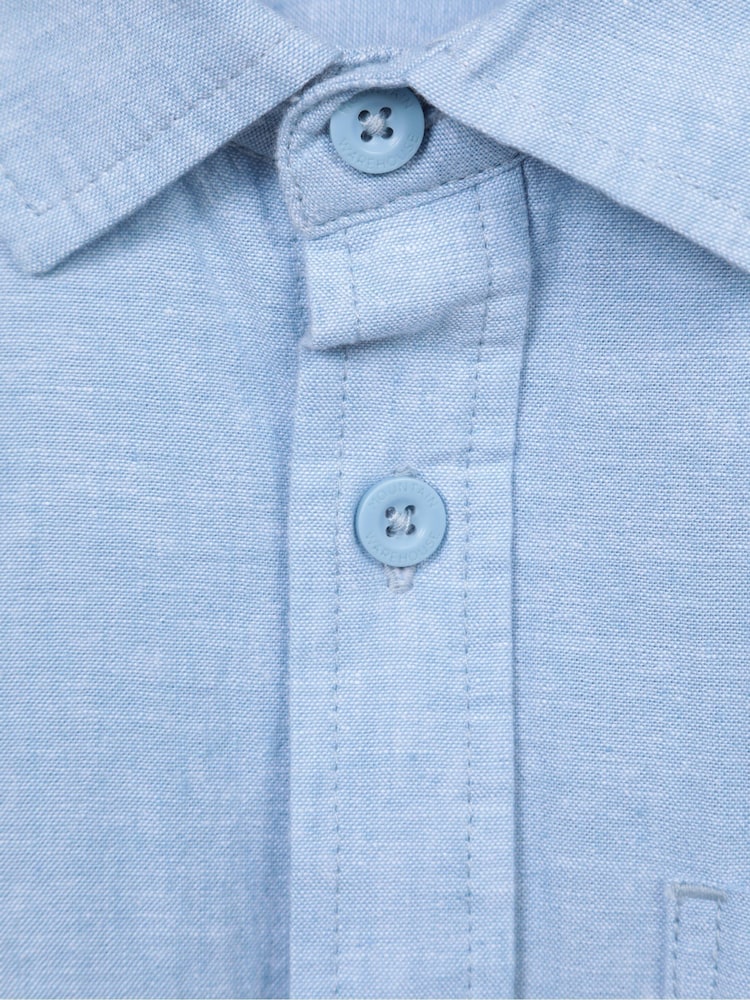 Mountain Warehouse Blue Lowe Mens Cotton-Linen Shirt - Image 5 of 5
