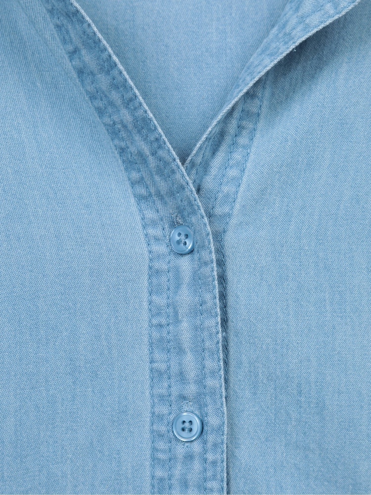 Mountain Warehouse Aqua Blue Womens Palm Relaxed 100% Cotton Check Shirt - Image 5 of 5