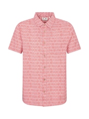 Mountain Warehouse Pink 100% Cotton Preston Illustration Mens Shirt - Image 1 of 5