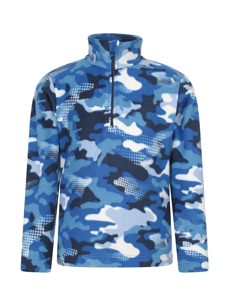 Mountain Warehouse Blue Kids Pursuit Printed Half Zip Fleece - Image 1 of 5