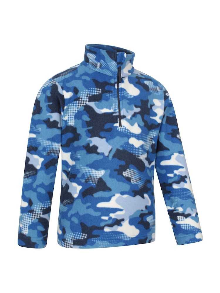 Mountain Warehouse Blue Kids Pursuit Printed Half Zip Fleece - Image 2 of 5 Mountain Warehouse Blue Kids Pursuit Printed Half Zip Fleece - Image 2 of 5