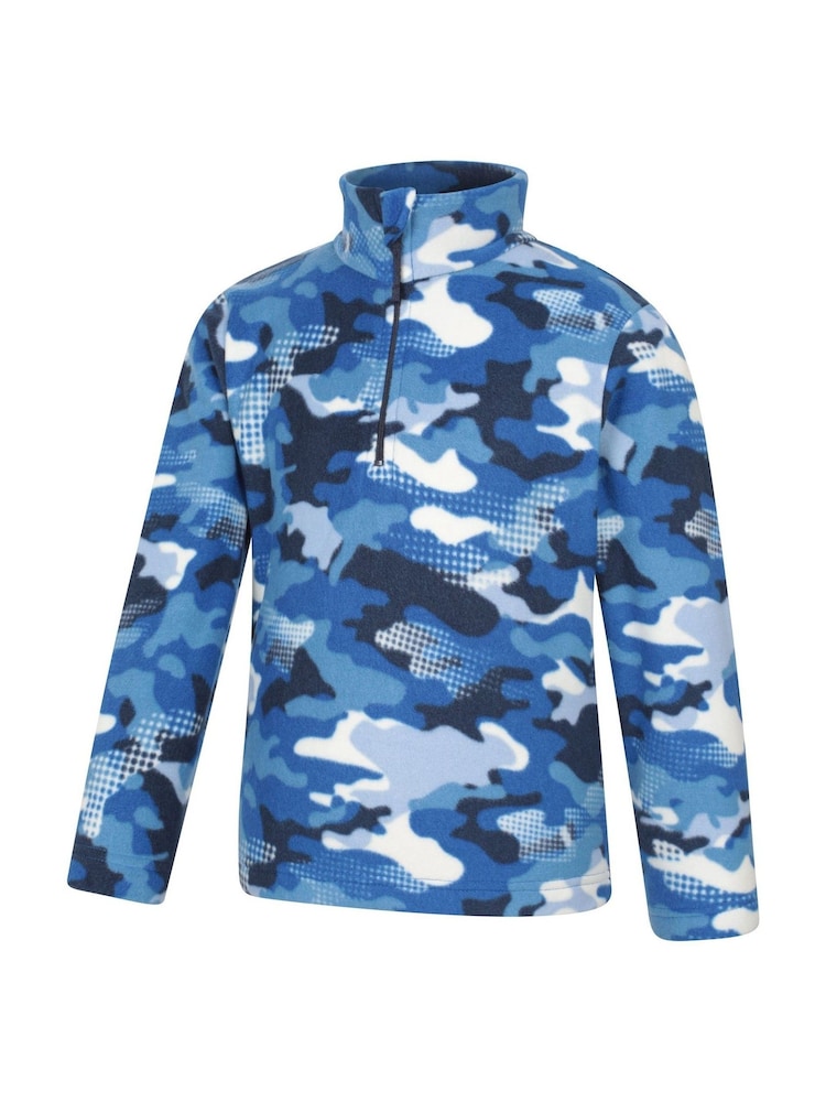 Blauw - Mountain Warehouse Kids Pursuit Printed Half Zip Fleece - Image 4 of 5