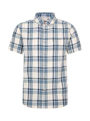 Mountain Warehouse Blue 100% Cotton Holiday Mens Short Sleeve Shirt - Image 1 of 5