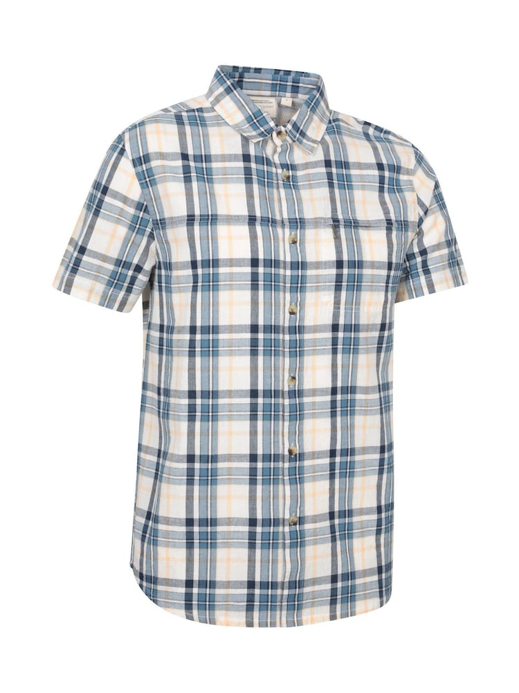 Mountain Warehouse Blue 100% Cotton Holiday Mens Short Sleeve Shirt - Image 2 of 5