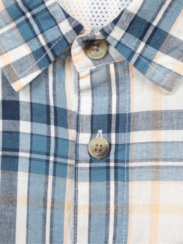 Mountain Warehouse Blue 100% Cotton Holiday Mens Short Sleeve Shirt - Image 5 of 5