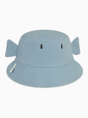 MORI Blue 100% Organic Cotton Hat - Image 4 of 5