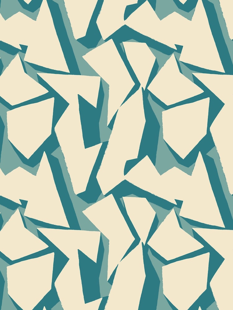 Ohpopsi Teal Wallpaper Sample - Image 1 of 1