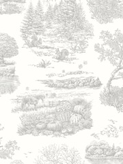 Ohpopsi Dove Eve Toile Wallpaper Sample - Image 1 of 1