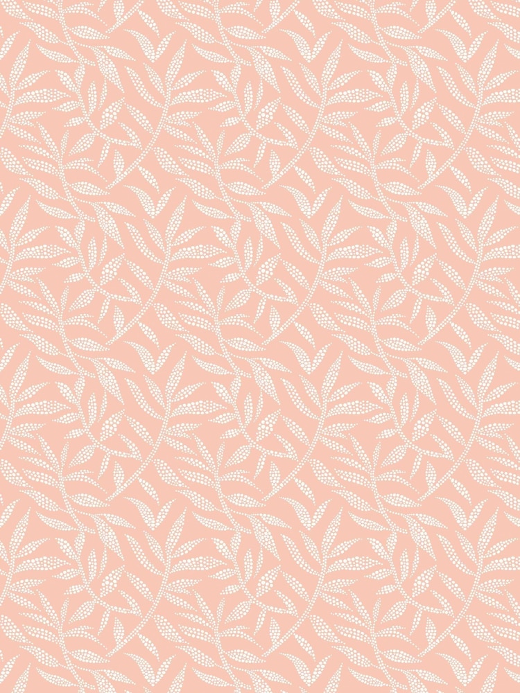 Ohpopsi Apricot Dotty Leaf Wallpaper Sample - Image 1 of 1