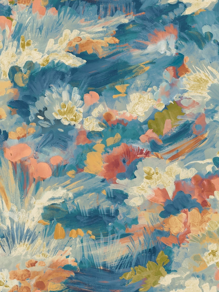 Ohpopsi Indigo Blush Awaken Wallpaper Sample - Image 1 of 1