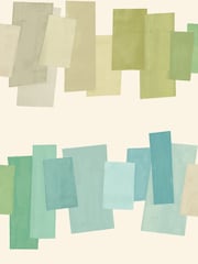 Oh Popsi Pistachio Twist Offset Blocks Wallpaper Sample - Image 1 of 1