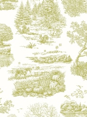 Ohpopsi Olive Eve Toile Wallpaper Sample - Image 1 of 1