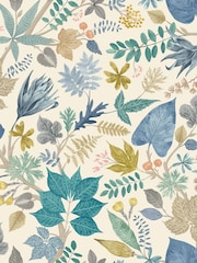 Ohpopsi Denim Stone Lush Leaves Wallpaper Sample - Image 1 of 1