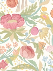 Ohpopsi Blossom Sage Clementine Wallpaper Sample - Image 1 of 1