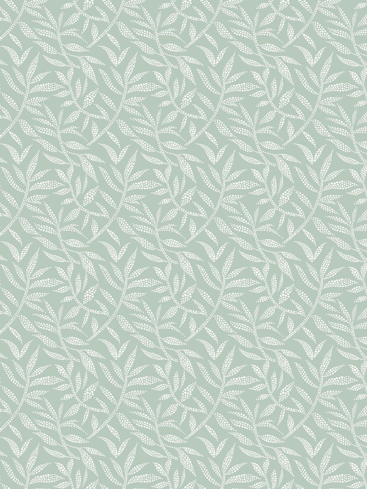 Ohpopsi Seafoam Dotty Leaf Wallpaper Sample - Image 1 of 1