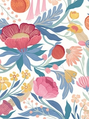 Ohpopsi Cornflower Clementine Wallpaper Sample - Image 1 of 1