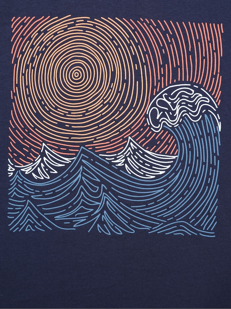 Mountain Warehouse Blue Mens 100% Cotton Tidal Wave T-Shirt - Image 5 of 6