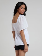 Mountain Warehouse White Womens Verona Broderie Sleeve Top - Image 3 of 5