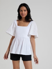 Mountain Warehouse White Womens Verona Broderie Sleeve Top - Image 4 of 5