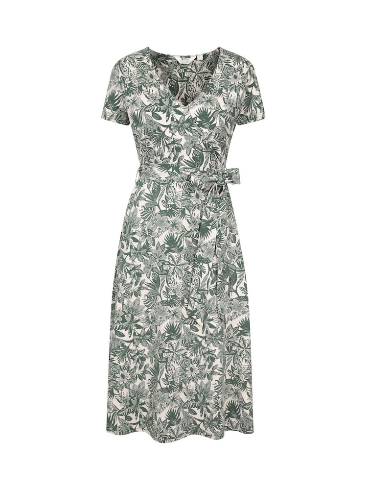 Mountain Warehouse Green Santorini Womens Midi Wrap Dress - Image 1 of 6