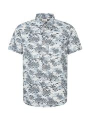 Mountain Warehouse White 100% Cotton Tropical Printed Mens Short Sleeved Shirt - Image 1 of 5