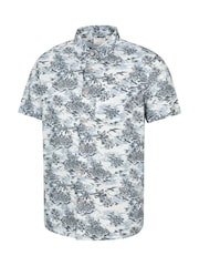Mountain Warehouse White 100% Cotton Tropical Printed Mens Short Sleeved Shirt - Image 4 of 5