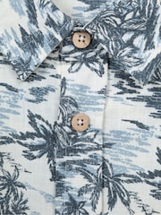 Mountain Warehouse White 100% Cotton Tropical Printed Mens Short Sleeved Shirt - Image 5 of 5
