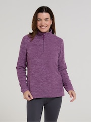 Mountain Warehouse Purple Womens Snowdon Melange Fleece - Image 2 of 4