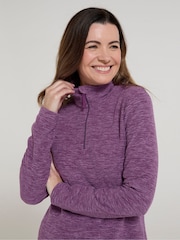 Mountain Warehouse Purple Womens Snowdon Melange Fleece - Image 4 of 4