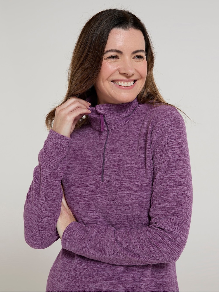 Mountain Warehouse Purple Womens Snowdon Melange Fleece - Image 4 of 4