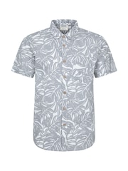 Mountain Warehouse Grey 100% Cotton Tropical Printed Mens Short Sleeved Shirt - Image 1 of 5