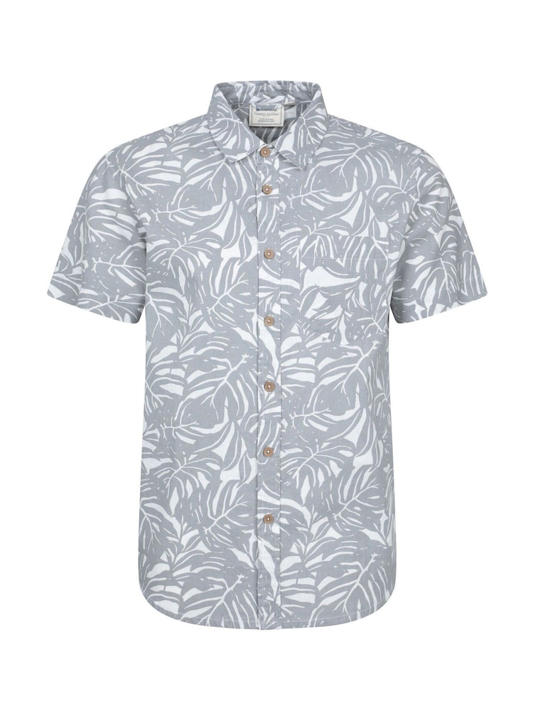Mountain Warehouse Grey 100% Cotton Tropical Printed Mens Short Sleeved Shirt - Image 1 of 5