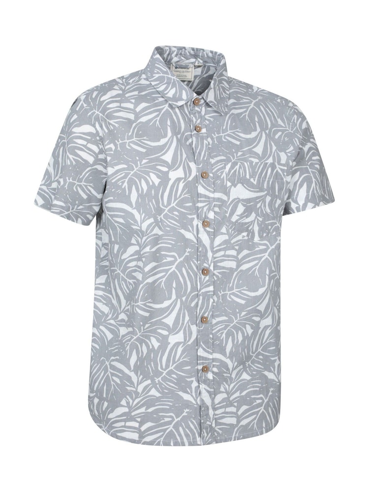 Mountain Warehouse Grey 100% Cotton Tropical Printed Mens Short Sleeved Shirt - Image 2 of 5