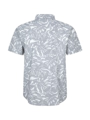 Mountain Warehouse Grey 100% Cotton Tropical Printed Mens Short Sleeved Shirt - Image 3 of 5