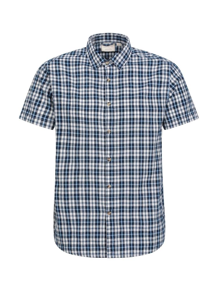 Mountain Warehouse Blue Weekender Mens 100% Cotton Short Sleeve Shirt - Image 1 of 5