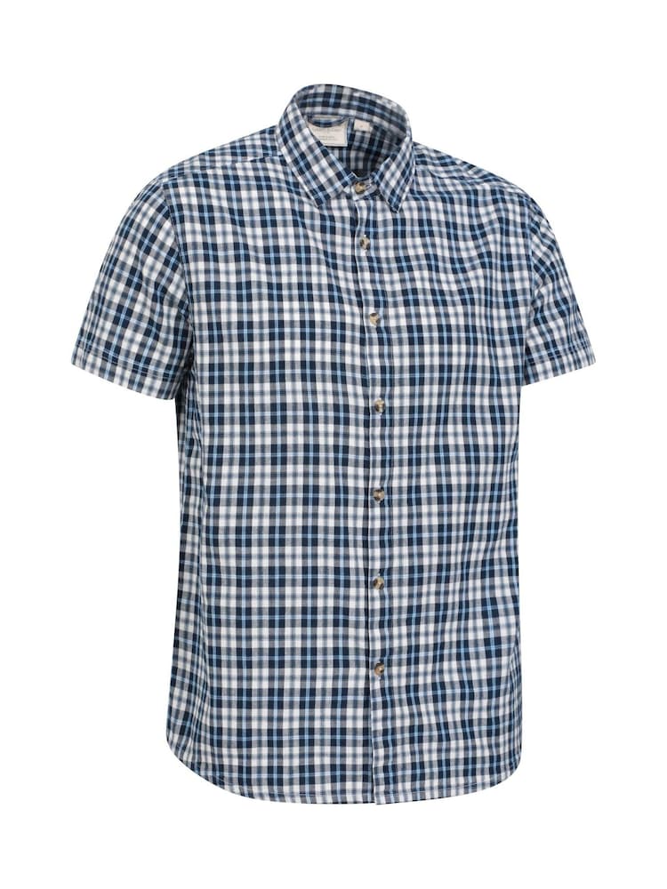 Mountain Warehouse Blue Weekender Mens 100% Cotton Short Sleeve Shirt - Image 2 of 5