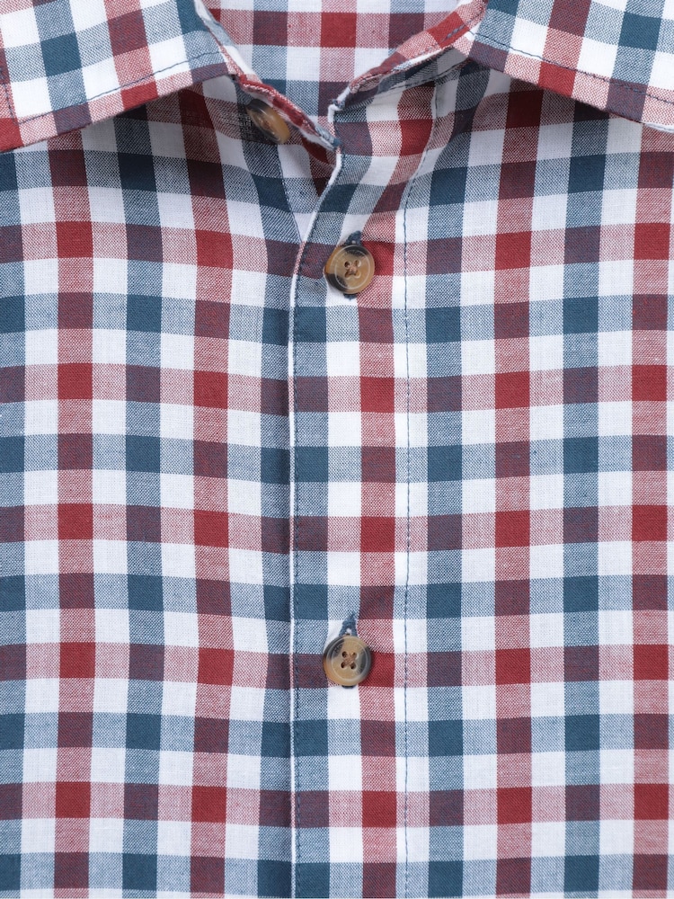 Mountain Warehouse Red Weekender Mens 100% Cotton Short Sleeve Shirt - Image 5 of 5