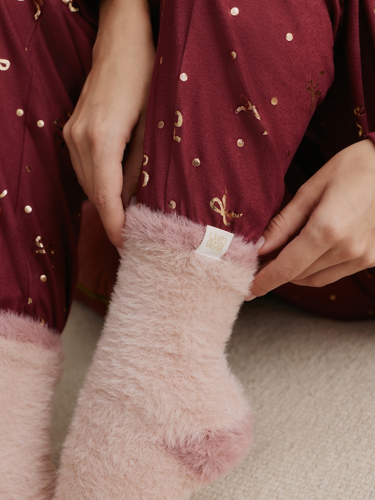 Bath & Body Works Pink/Fairisle Pattern Cosy Socks 2 Pack - Image 2 of 7