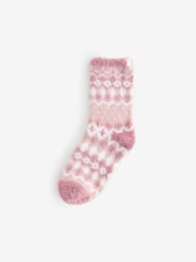 Bath & Body Works Pink/Fairisle Pattern Cosy Socks 2 Pack - Image 4 of 7