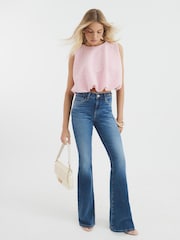 River Island Blue Mid Rise Snaffle Bootcut Jeans - Image 1 of 3