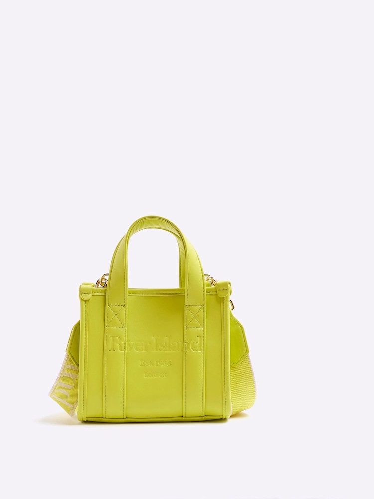 River Island Green Mini Embossed Tote Bag - Image 2 of 5 River Island Green Mini Embossed Tote Bag - Image 2 of 5