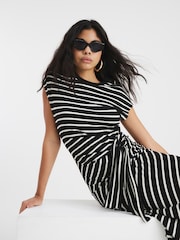 River Island Black Stripe Knot Side Dress - Image 4 of 4