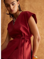 River Island Red Off The Shoulder Wrap Tunic Top - Image 3 of 4