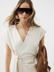 River Island Cream Off The Shoulder Wrap Tunic Top - Image 3 of 4
