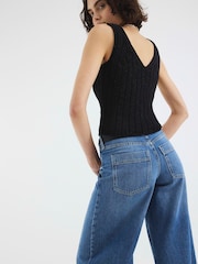 River Island Blue Low Rise Belted Baggy Jeans - Image 3 of 4