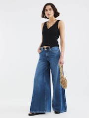 River Island Blue Low Rise Belted Baggy Jeans - Image 4 of 4